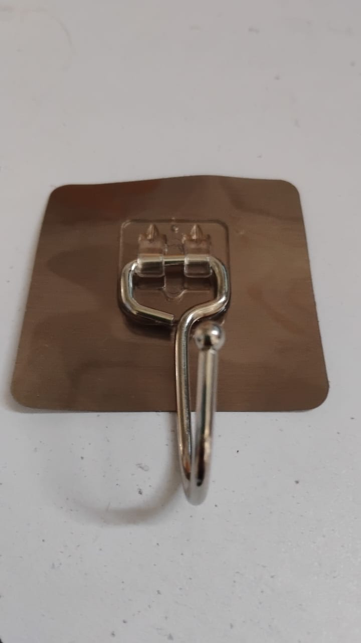 Large Stainless Steel Self Adhesive Wall Hooks (1 Pc) Large Stainless Steel Self Adhesive Wall Hooks (1 Pc)